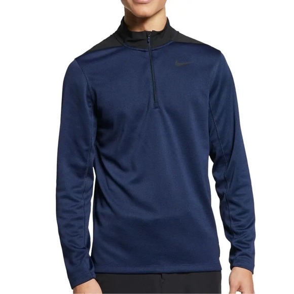 NIKE GOLF Dri-Fit 1/2 Zip Top, Blue and Black, Standard Fit, Size XXL - Picture 1 of 10